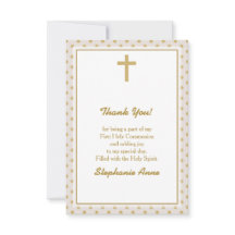 Kommunion Beige mit Gold Polka Dots