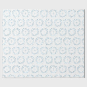 Kommunion Blauer Kranz und Kreuz Geschenkpapier