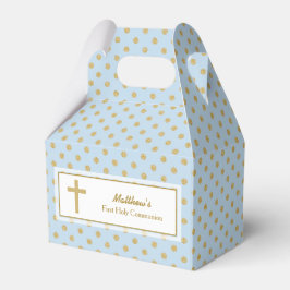 Kommunion Blue mit Gold Polka Dots Geschenkschachtel