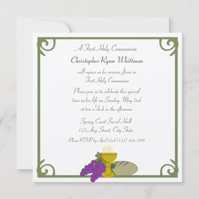 Kommunion Einladung (Vorderseite)