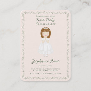 Kommunion Girl Prayer Card Visitenkarte