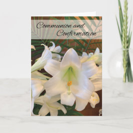 Kommunion und Bestätigung RCIA White Lilies Ferns Karte