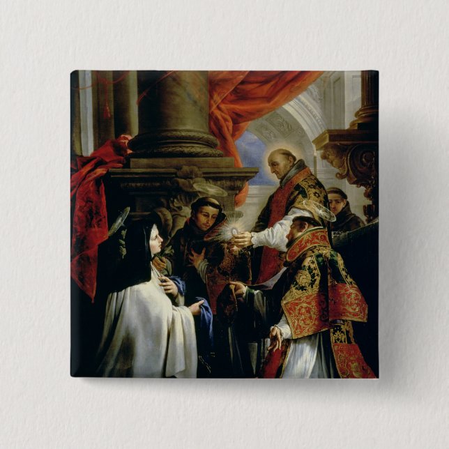 Kommunion von St Teresa von Avila c.1670 Button (Vorderseite)