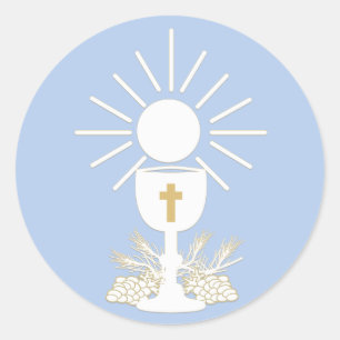 KommunionChalice, wählen Hintergrund-Farbe Runder Aufkleber