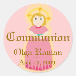 Kommunionenaufkleber anpassen runder aufkleber