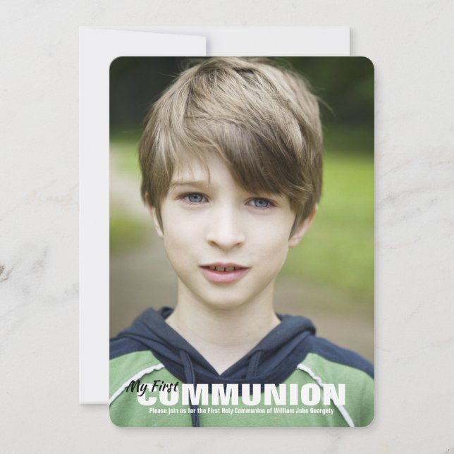 Kommunions-Foto-Einladung (V) WÄHLEN SIE ZURÜCK Einladung (Vorderseite)