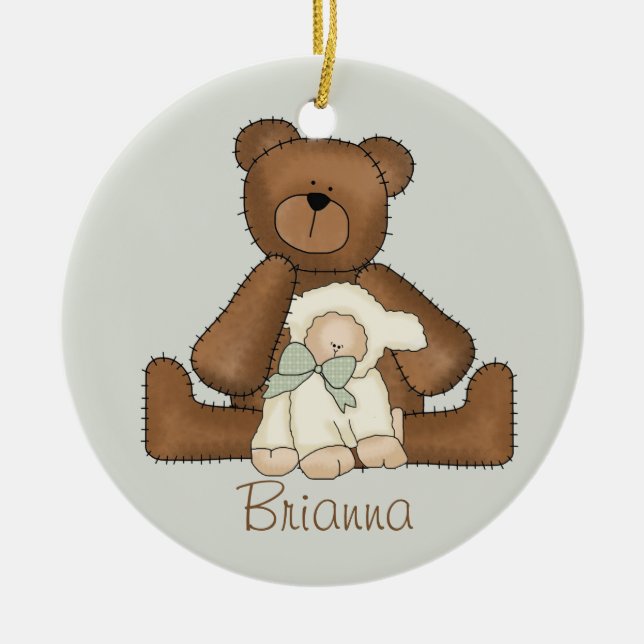 Kommunions-Lamm-Verzierung Keramikornament (Vorne)