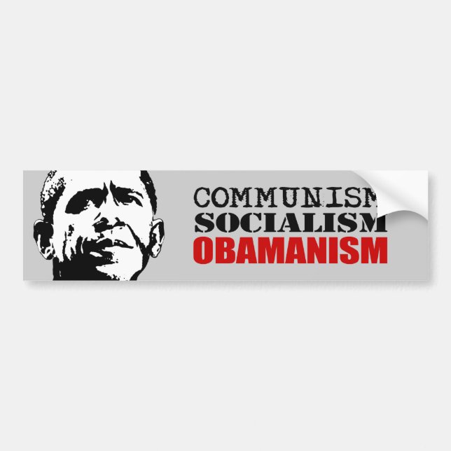 KOMMUNISMUS, SOZIALISMUS, OBAMANISM AUTOAUFKLEBER (Vorne)