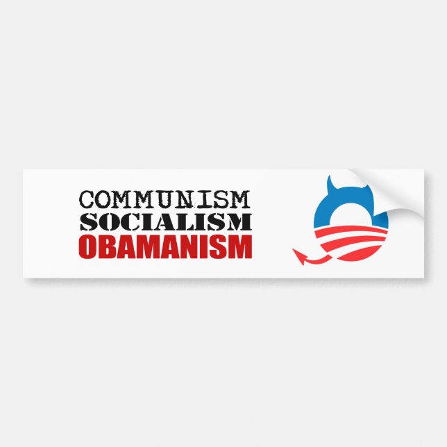 KOMMUNISMUS, SOZIALISMUS, OBAMANISM AUTOAUFKLEBER (Vorne)