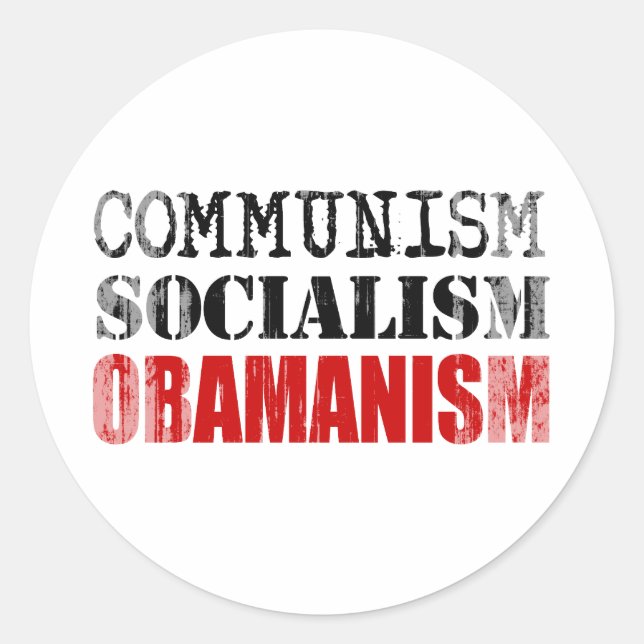 KOMMUNISMUS SOZIALISMUS OBAMANISMUS verblasst.pnng Runder Aufkleber (Vorderseite)