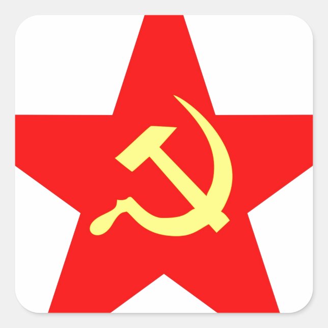 Kommunistenstar Quadratischer Aufkleber (Vorderseite)