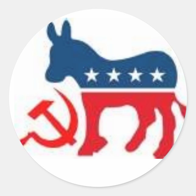 Kommunistisch-demokratisch Runder Aufkleber (Vorderseite)
