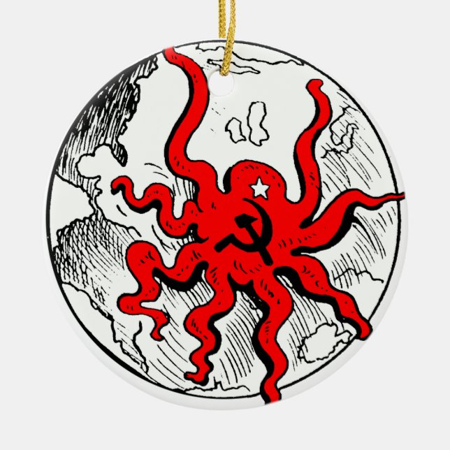 Kommunistische Krake Keramik Ornament (Vorne)