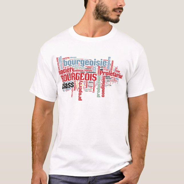 Kommunistische Manifest-Wort-Wolke T-Shirt (Vorderseite)