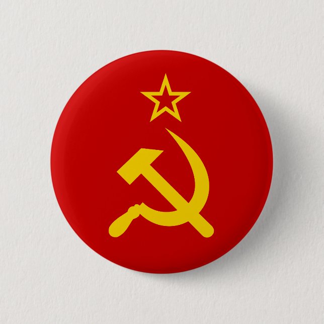 Kommunistische Russland-Flagge UDSSR Button (Vorderseite)