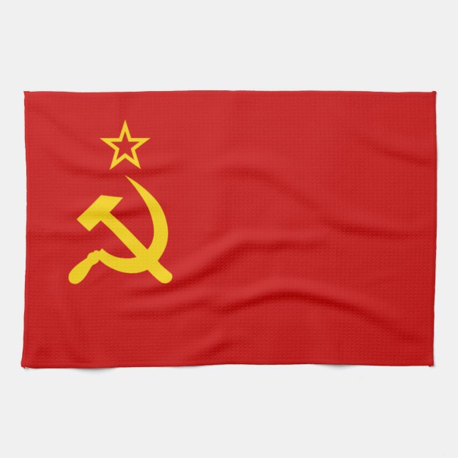 Kommunistische Russland-Flagge UDSSR Küchentuch (Horizontal)