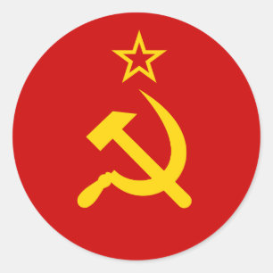 Kommunistische Russland-Flagge UDSSR Runder Aufkleber