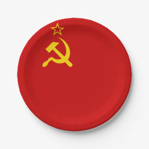 Kommunistische Sichel und Hammer der UdSSR-Gewerks Pappteller