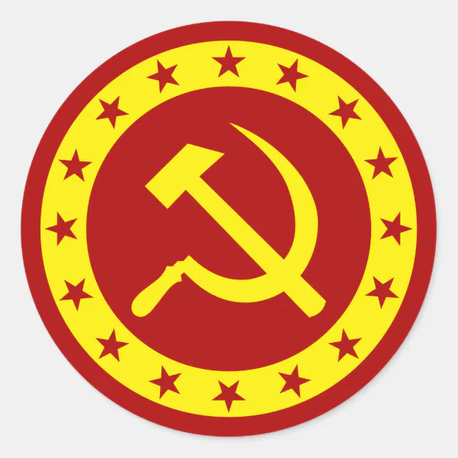 Kreis-kommunistischer roter Stern-Aufkleber Runder Aufkleber