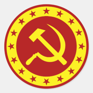 Kommunistische Symbol-Hammer-Sichel Runder Aufkleber