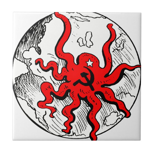 Kommunistischer Krake Fliese (Vorderseite)