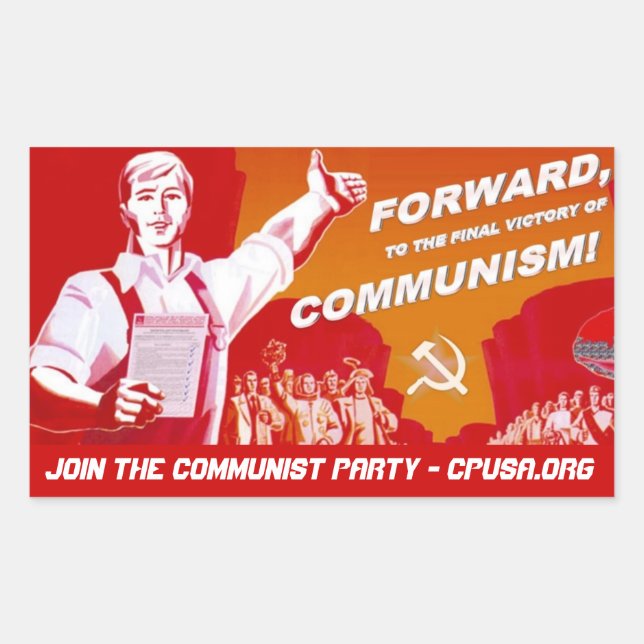 Kommunistischer Party-Aufkleber Rechteckiger Aufkleber (Vorderseite)