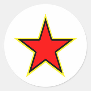 Kommunistischer roter Stern Runder Aufkleber