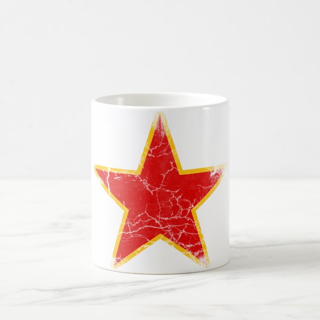 Kommunistischer roter Stern Vintag Kaffeetasse (Mittel)