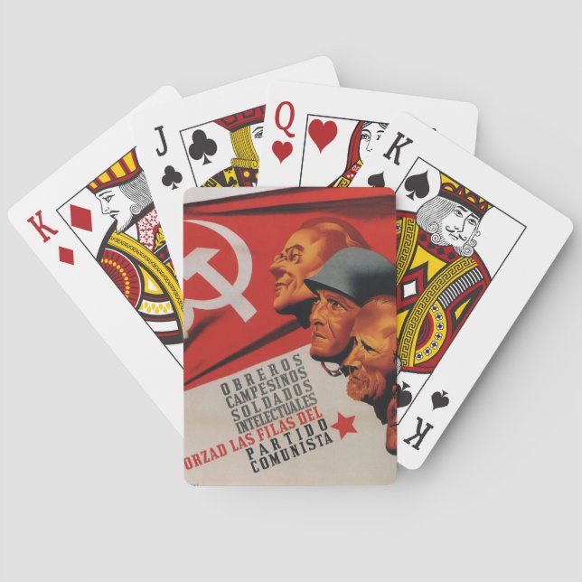 Kommunistisches Party (1937) _Propaganda Plakat Spielkarten (Rückseite)
