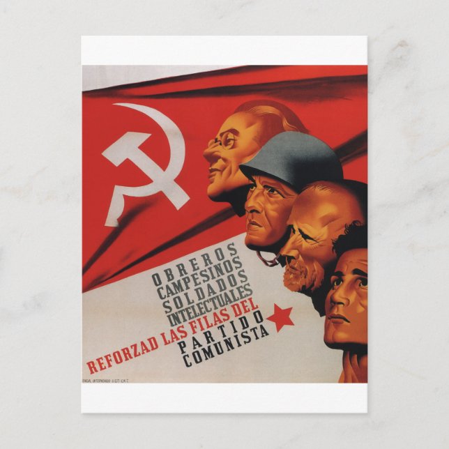 Kommunistisches Party (1937)_Propaganda-Poster Einladungspostkarte (Vorderseite)