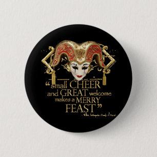 Komödie des Fehler-Fest-Zitats (Goldversion) Button