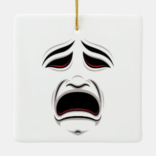 Komödie und das Tragedy Theater maskieren Gesichte Keramikornament