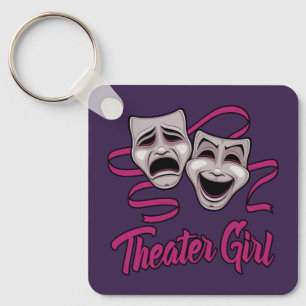 Komödie und Tragödie Theater Mädchen Schlüsselanhänger