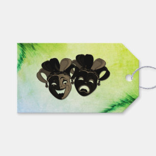Komödie und Tragödie Theaterdesign Grün Geschenkanhänger