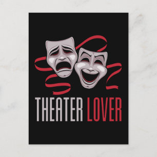 Komödie und Tragödie Theaterliebhaber Postkarte