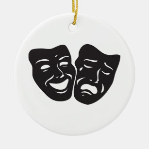 Komödien-Tragödie-Drama-Theater-Masken Keramikornament