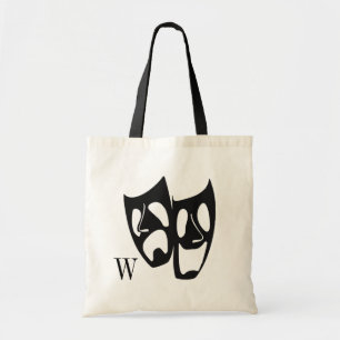 Komödien-Tragödie-Theater-Monogramm-Taschen-Tasc Tragetasche