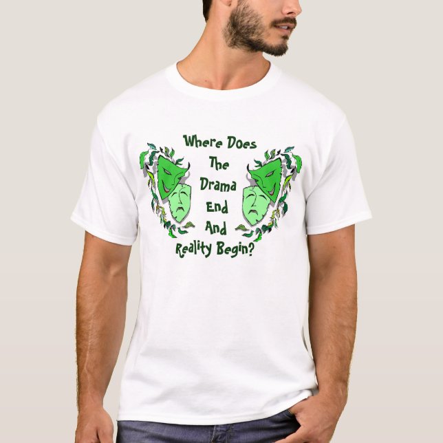 KOMÖDIEN-u. TRAGÖDIE-DRAMA MASKIERT Drama gegen T-Shirt (Vorderseite)