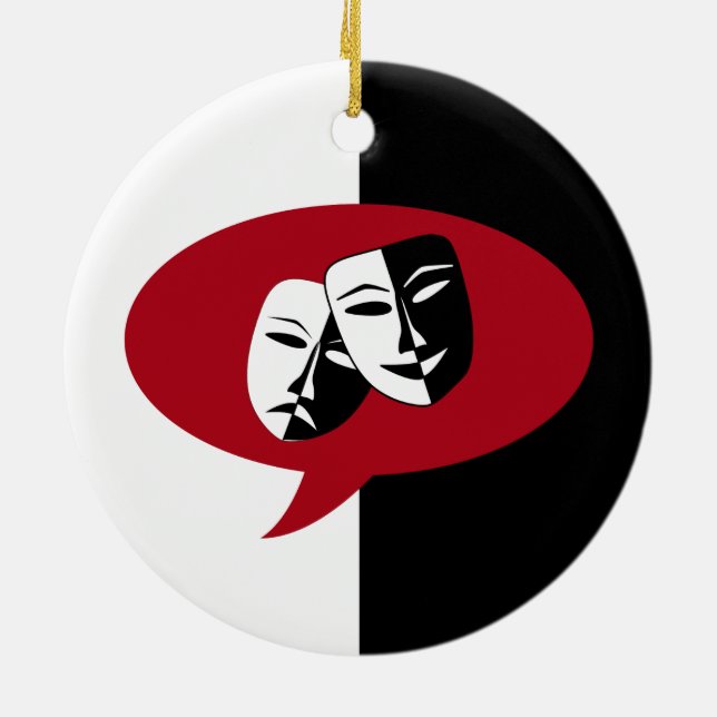 Komödien-und Tragödie-Masken Keramik Ornament (Hinten)