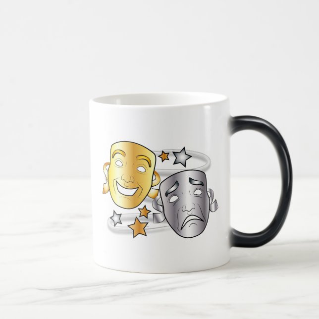 Komödien-und Tragödie-stilisierte Drama-Masken Verwandlungstasse (Rechts)