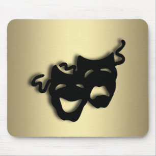 Komödien-und Tragödie-Theater-Gold Mousepad