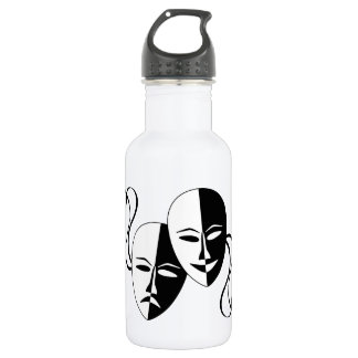 Komödien-und Tragödie-Theater-Masken/Gesichter Edelstahlflasche