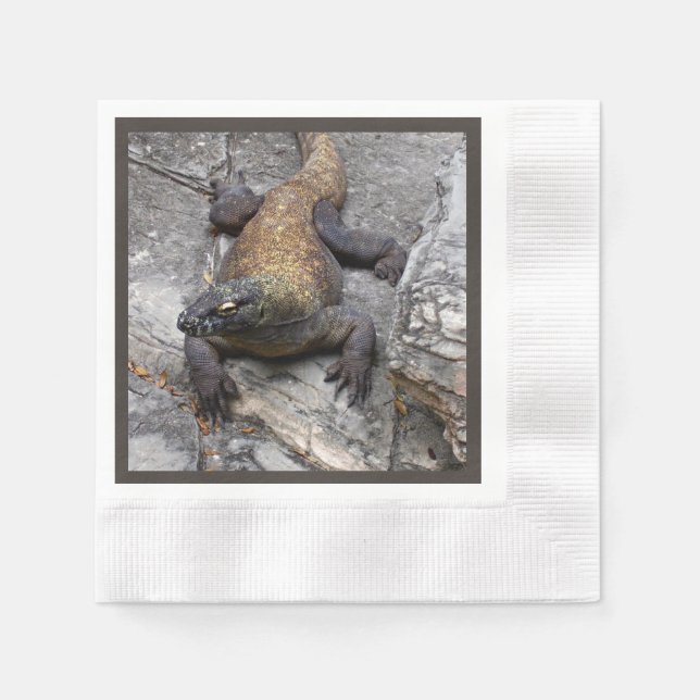 Komodo-Drache Natürlicher Look Serviette (Vorderseite)