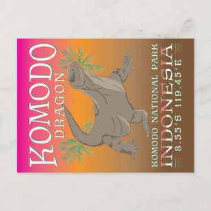 KOMODO DRAGON - DIE GRÖSSTE LIZARD. POSTKARTE