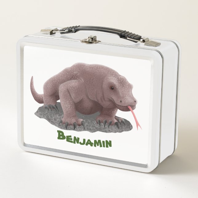 Komodo Dragon Illustration Metall Brotdose (Vorderseite)
