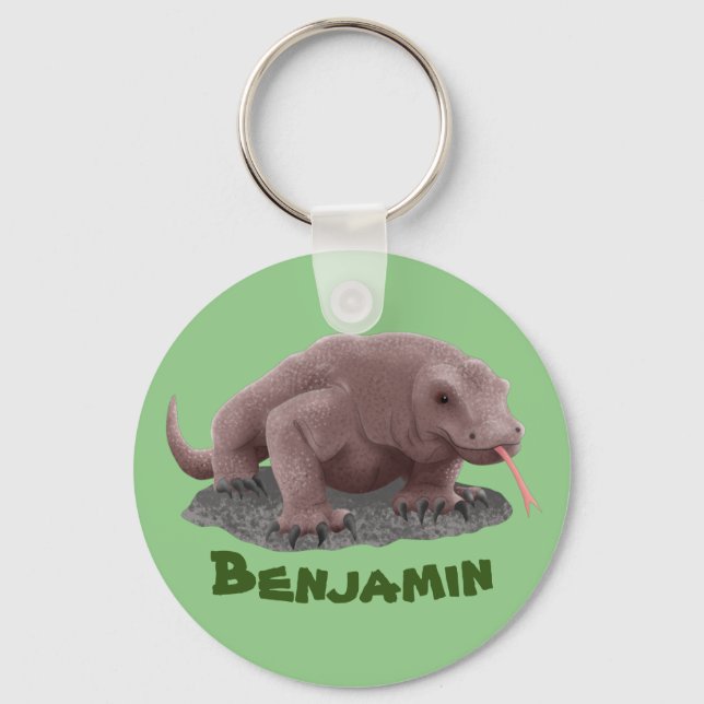 Komodo Dragon Illustration Schlüsselanhänger (Vorderseite)