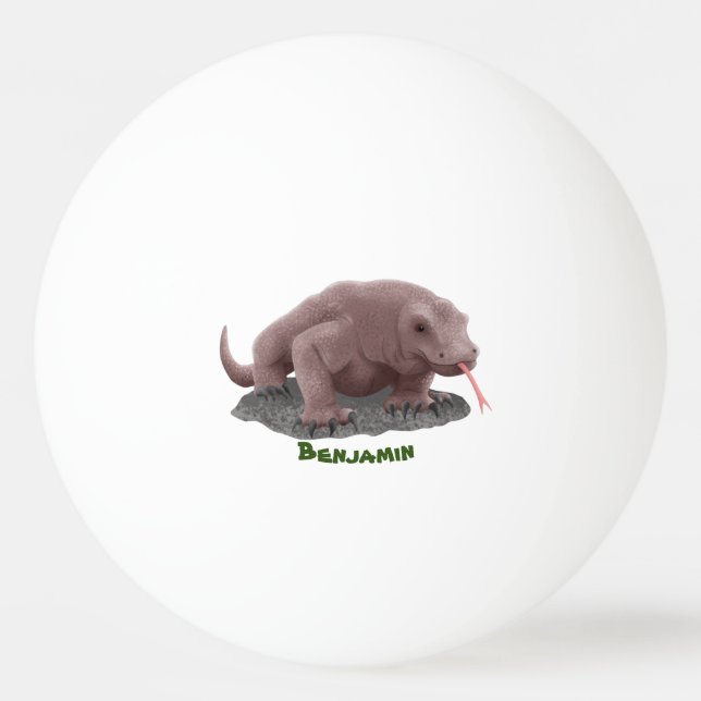 Komodo Dragon Illustration Tischtennisball (Vorderseite)
