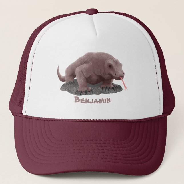 Komodo Dragon Illustration Truckerkappe (Vorderseite)