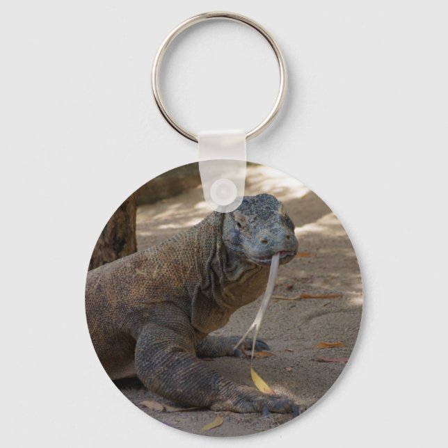 Komodo Dragon Licking Schlüsselanhänger (Vorderseite)