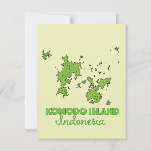Komodo Insel Indonesien Karte (Vorderseite)